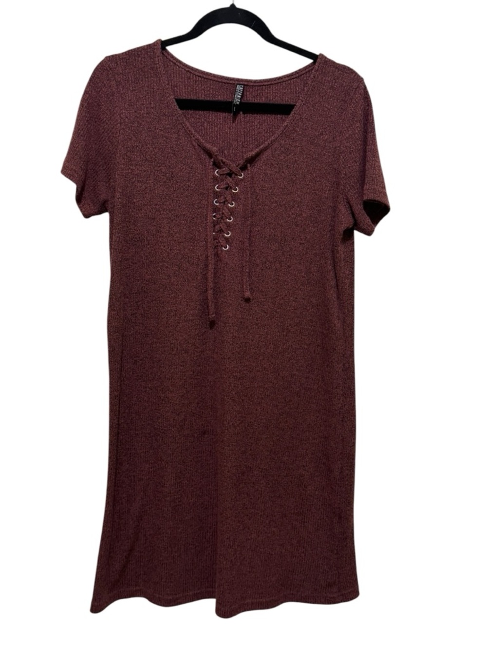 Cotton On Ribbed Knit Top in Deep Mauve